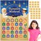 Ramadan Eid Mubarak Countdown Calendar Decoration for Kids, 2026 Eid Mubarak Gift Decorations, 30 Days and 30 Reusable Stars Eid Countdown Poster Wallchart for Home Kids Gift